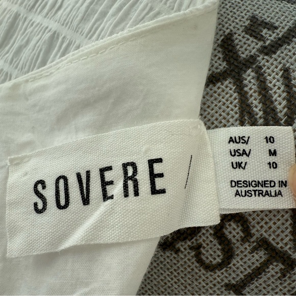 Sovere Australian brand Cotton Puffed Sleeve Off White Tiered Summer Dress - Picture 8 of 16